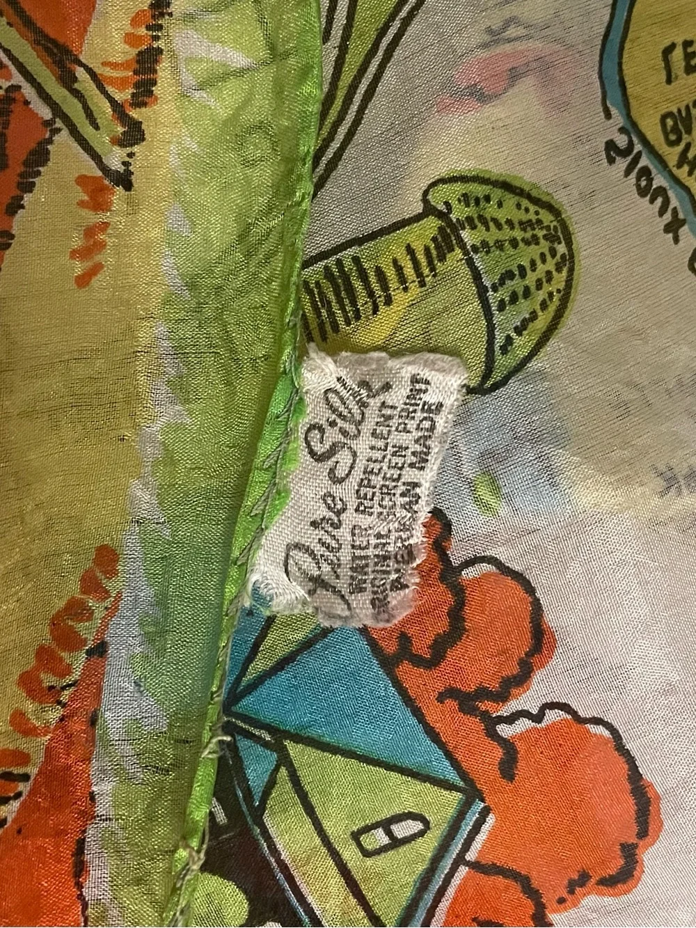 Rare Vintage 50s Iowa Souvenir Silk Scarf 30 In Sq Very Good Condition